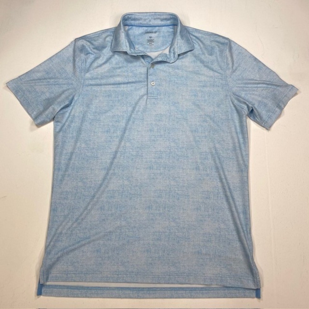 Johnnie-O Gibson Polo Shirt Mens Medium Malibu Blue JMPO5720 Short Sleeve UPF 50
